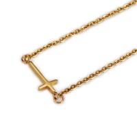 Stainless Steel Jewelry Necklace plated fashion jewelry & Unisex golden 8*15MM Length 18 Inch Sold By Lot