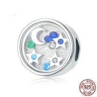 925 Sterling Silver, platinum plated, micro pave cubic zirconia, 11x11mm, Sold By PC