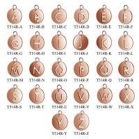 Stainless Steel Pendants rose gold color plated & for woman 12mm Approx 5mm Sold By Lot