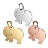 Stainless Steel Animal Pendants, Elephant, plated, fashion jewelry, more colors for choice, 14x16mm, Hole:Approx 5mm, 5PCs/Lot, Sold By Lot