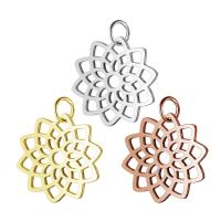 Stainless Steel Flower Pendant plated hollow Approx 5mm Sold By Lot
