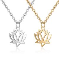 Stainless Steel Jewelry Necklace with 5cm extender chain Flower plated oval chain & for woman & hollow Length Approx 15.75 Inch Sold By Lot