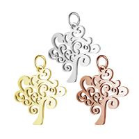 Stainless Steel Pendants, Tree, plated, DIY, more colors for choice, 19.5x24mm, Hole:Approx 5mm, 5PCs/Lot, Sold By Lot