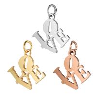 Stainless Steel Pendants, Alphabet Letter, plated, fashion jewelry, more colors for choice, 16x19mm, Hole:Approx 5mm, 10PCs/Lot, Sold By Lot