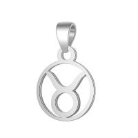 925 Sterling Silver Pendant, Brass, 12 Signs of the Zodiac, silver color plated, different styles for choice, 10.5x16mm, 2PCs/Lot, Sold By Lot