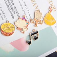 Zinc Alloy Enamel Pendants gold color plated nickel lead & cadmium free Approx 1mm Sold By Bag