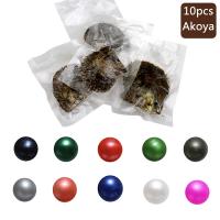 Akoya Cultured Sea Pearl Oyster Pärlor, Akoya Odlade Pärlor, Potatis, blandade färger, 7-8mm, 10PC/Lot, Säljs av Lot