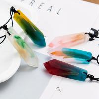 деревянный Свитер ожерелье, с канифоль, ювелирные изделия моды & Мужская, Много цветов для выбора, 63x15x14mm, продается PC
