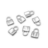 Stainless Steel Pendants, Lock, fashion jewelry & DIY, original color, 22.30x15mm, 20PCs/Bag, Sold By Bag