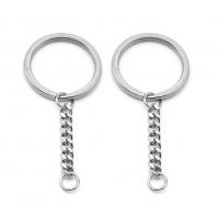 Stainless Steel Key Chain DIY original color 28mm Sold By Bag