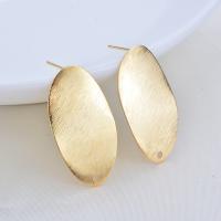 Brass Earring Stud Component real gold plated DIY & brushed nickel lead & cadmium free Approx Sold By Lot