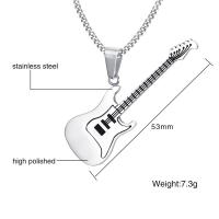 Rustfrit stål smykker halskæde, Stainless Steel, Guitar, forskellige stilarter for valg & for mennesket, 53mm, Solgt Per Ca. 19.6 inch Strand
