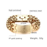 Stainless Steel Jewelry Bracelet fashion jewelry & for man golden 18mm Sold Per Approx 8.2 Inch Strand