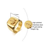 roestvrij staal Maar vinger ring, mode sieraden & verschillende grootte voor keus & voor de mens, gouden, 17.50mm, Maat:9-12, Verkocht door PC