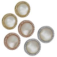 Messing Ohrstecker, mit Kunststoff Perlen, plattiert, Micro pave Zirkonia & für Frau, keine, frei von Nickel, Blei & Kadmium, 13x13mm, verkauft von Paar