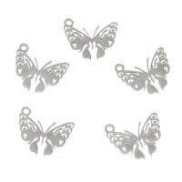 Stainless Steel Animal Pendants, Butterfly, original color, 16x13x1mm, Hole:Approx 1.5mm, 50PCs/Bag, Sold By Bag