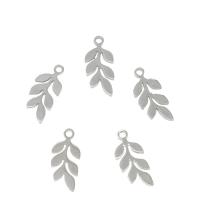 Stainless Steel Pendants, Leaf, original color, 8x17x1mm, Hole:Approx 1.5mm, 50PCs/Bag, Sold By Bag
