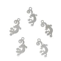Stainless Steel Animal Pendants, Gecko, original color, 11x21x1mm, Hole:Approx 1.7mm, 50PCs/Bag, Sold By Bag