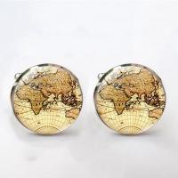 Zinc Alloy Cufflinks with Glass plated Unisex nickel lead & cadmium free 16mm Sold By PC