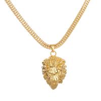 Sinc Alloy Jewelry muince, Lion, dath an óir plated, unisex, nicil, luaidhe & caidmiam saor in aisce, Díolta Per Thart 15.5 Inse Snáithe