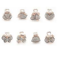 Hair Claw Clips Zinc Alloy plated & for woman & with rhinestone nickel lead & cadmium free Sold By Bag