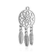 Stainless Steel Pendants, Dream Catcher, for woman & hollow, original color, 14x18mm, Hole:Approx 2mm, 10PCs/Bag, Sold By Bag