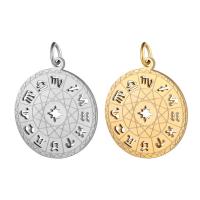 Stainless Steel Pendants, Round, for woman, more colors for choice, 19.5x26mm, Hole:Approx 5mm, 5PCs/Lot, Sold By Lot
