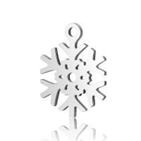 Bijoux pendentifs en acier inoxydable , flocon de neige, couleur originale, 11.7x15.4mm, Trou:Environ 2mm, 10PC/lot, Vendu par lot