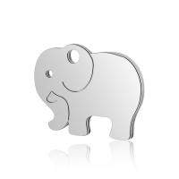 Stainless Steel Animal Pendants, Elephant, for woman, original color, 13.9x10.7mm, Hole:Approx 2mm, 10PCs/Lot, Sold By Lot