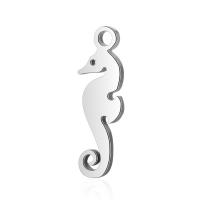 Stainless Steel Animal Pendants, Seahorse, for woman, original color, 4.7x15mm, Hole:Approx 2mm, 10PCs/Lot, Sold By Lot