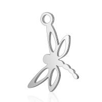 Stainless Steel Animal Pendants, Dragonfly, for woman, original color, 13x16mm, Hole:Approx 2mm, 10PCs/Lot, Sold By Lot
