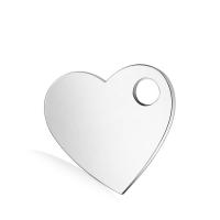 Pendientes Corazón de acero inoxidable, para mujer, color original, 8x7.7mm, agujero:aproximado 2mm, 10PCs/Grupo, Vendido por Grupo