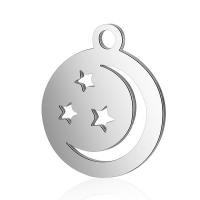 Stainless Steel Pendants, Round, for woman & hollow, original color, 12x14mm, Hole:Approx 2mm, 10PCs/Lot, Sold By Lot