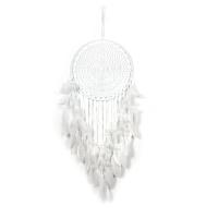 Fashion Dream Catcher, Iron, with Cotton Thread & Feather, handmade, white, nickel, lead & cadmium free, 350x1100mm, Sold By PC
