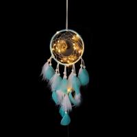 Fashion Dream Catcher Iron with Velveteen & Feather & Wood handmade blue nickel lead & cadmium free Sold By PC
