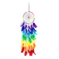 Fashion Dream Catcher, Iron, with Velveteen & Feather & Wood, handmade, multi-colored, nickel, lead & cadmium free, 200x870mm, Sold By PC