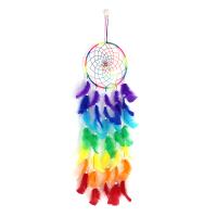 Moda Dreamcatcher, fundición, con Pana & pluma & madera, hecho a mano, multicolor, libre de níquel, plomo & cadmio, 200x870mm, Vendido por UD