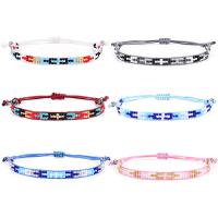 Nylon Cord Bracelet with Seedbead Round Adjustable & woven pattern & for woman nickel lead & cadmium free 280mm Sold By PC