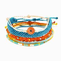 Waxed Cotton Cord Bracelet Set bracelet Flower Adjustable & for woman nickel lead & cadmium free Sold By Set
