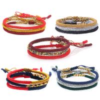 corde en nylon bracelet, Rond, Réglable & style folk & unisexe & motif tissé, plus de couleurs à choisir, protéger l'environnement, sans nickel, plomb et cadmium, 160mm, Vendu par PC