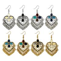 Tibetan Style Drop Earrings, brass earring hook, plated, for woman & enamel, more colors for choice, nickel, lead & cadmium free, Sold By Pair