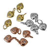 Brass Heart Pendants plated micro pave cubic zirconia nickel lead & cadmium free Approx 3.5mm Sold By Lot