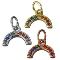 Cubic Zirconia Micro Pave Brass Pendant, plated, micro pave cubic zirconia, more colors for choice, nickel, lead & cadmium free, 10x7.50x1.50mm, Hole:Approx 3.5mm, 10PCs/Lot, Sold By Lot