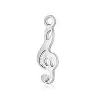 Stainless Steel Pendant Setting, Music Note, for woman, original color, 5x16.3mm, Hole:Approx 2mm, 10PCs/Lot, Sold By Lot