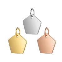 Bijoux pendentifs en acier inoxydable , pentagone, pour femme, plus de couleurs à choisir, 12x15mm, Trou:Environ 5mm, 5PC/lot, Vendu par lot