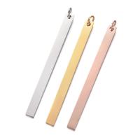 Stainless Steel Pendants, Rectangle, Unisex, more colors for choice, 4x53mm, Hole:Approx 5mm, 3PCs/Lot, Sold By Lot
