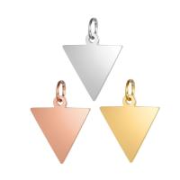 Bijoux pendentifs en acier inoxydable , triangle, unisexe, plus de couleurs à choisir, 15x19mm, Trou:Environ 4mm, 10PC/lot, Vendu par lot