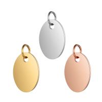 Stainless Steel Pendants, Flat Round, Unisex, more colors for choice, 9.5x17mm, Hole:Approx 4mm, 5PCs/Lot, Sold By Lot
