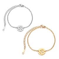Stainless Steel Jewelry Bracelet, with 6cm extender chain, Round, oval chain & for woman & hollow, more colors for choice, Length:Approx 5.71 Inch, 2Strands/Lot, Sold By Lot