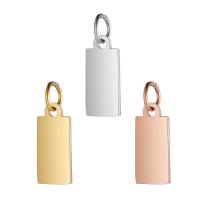 Stainless Steel Pendants, Rectangle, Unisex & different styles for choice, more colors for choice, Hole:Approx 4mm, 5PCs/Lot, Sold By Lot